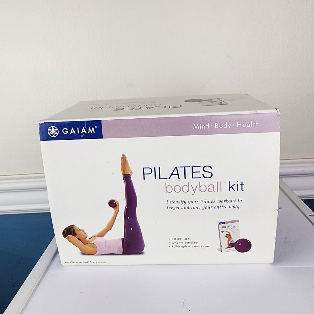 Gaiam Pilates Bodyball Kit Weighted Ball And VHS Workout Video